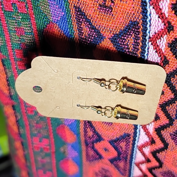 Golden Coffee Cup Earrings - Picture 2 of 2